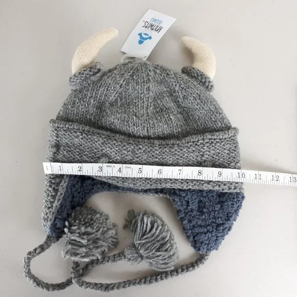 DeLux Knitwits Grey Viking Pilot Knit Hat - Picture 8 of 12